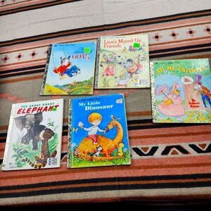 Vintage Little Golden Books Bundle Of 5 Animal Themed Saggy Baggy Elephant